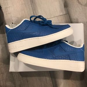 blue snakeskin air force ones
